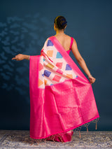 By Bandhani SareeWith Zari Border Work