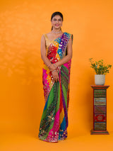 gotapati work saree in multi colour