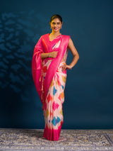 By Bandhani SareeWith Zari Border Work