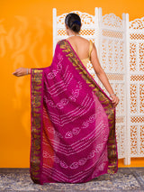 KcPc New Elegant Art Silk Bandhani Saree for Festive Wear SUL