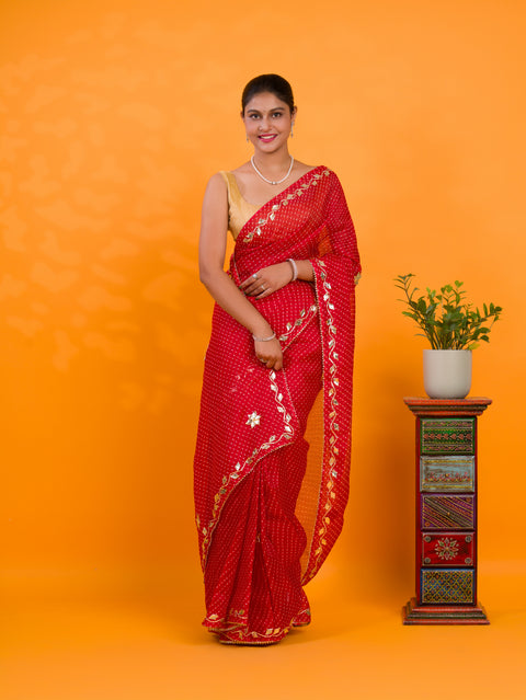 KcPc Latest New Kota doriya Leheriya Style With Gotapatti Work Saree MHS