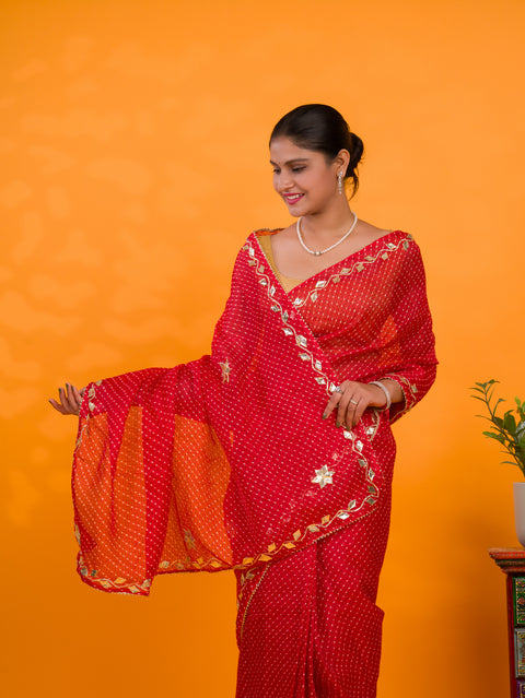 KcPc Latest New Kota doriya Leheriya Style With Gotapatti Work Saree MHS