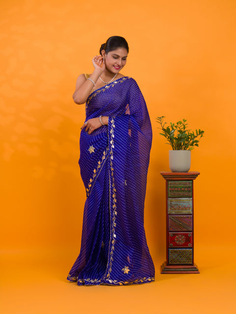 KcPc New Latest Kota doriya Leheriya Style With Gotapatti Work Saree MHS