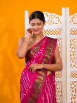 KcPc New Premium Art Silk Saree with Traditional Bandhani TouchSUL