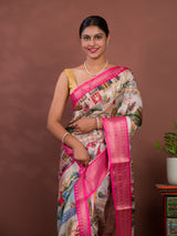 KcPc New BeautifulCotton Silk Kalamkari Style Zari Weaving SareeSTL