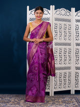 By Bandhani Style With Zari Border Work Saree
