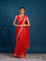By New One Embroidery Bandhani Border Kota Doriya Saree