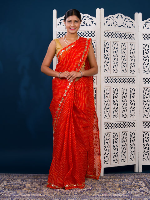 KcPc New Beautiful Kota doriya Leheriya Style With Gotapatti Work Saree MHS