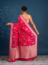 By New H.O Silk Saree with Zari Weaving and Printed