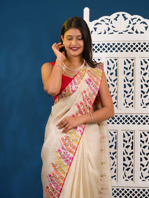 By Kota Doria  Saree With Traditional Wear