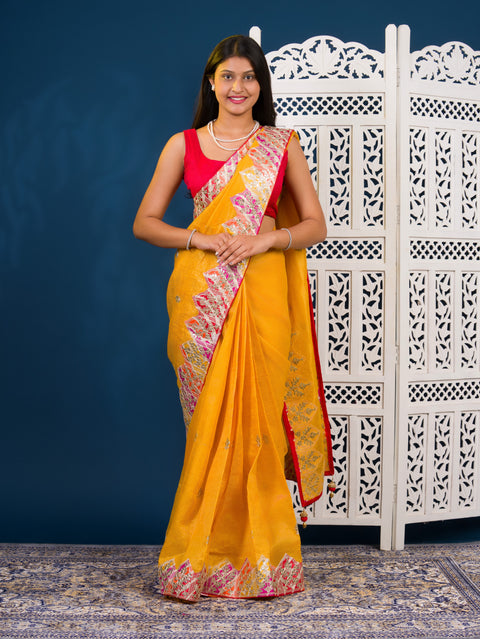 By Kota Doria  Saree With Traditional Wear