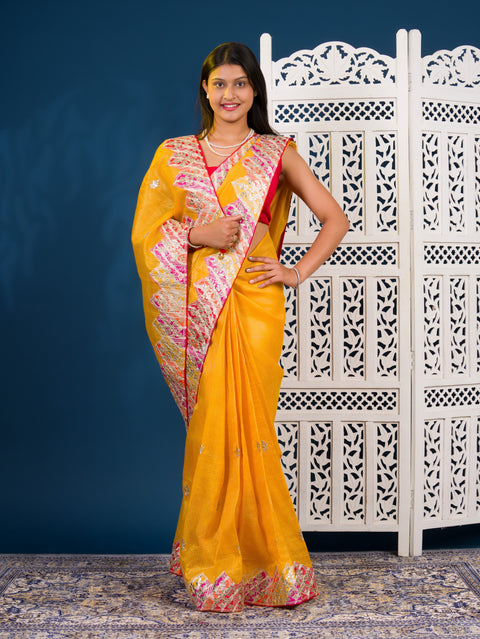 By Kota Doria  Saree With Traditional Wear