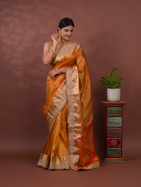 KcPc Pure Banarasi Handloom Heeramandi Look Katan Silk Tissue Fabric Disha Parmar  Inspired Saree  INA