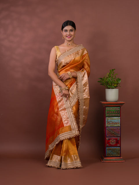 KcPc Pure Banarasi Handloom Heeramandi Look Katan Silk Tissue Fabric Disha Parmar  Inspired Saree  INA