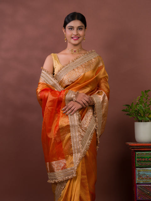 KcPc Pure Banarasi Handloom Heeramandi Look Katan Silk Tissue Fabric Disha Parmar  Inspired Saree  INA