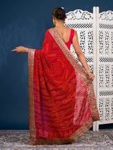 By New Bandhani Saree in Soft Georgette With Festive Wear