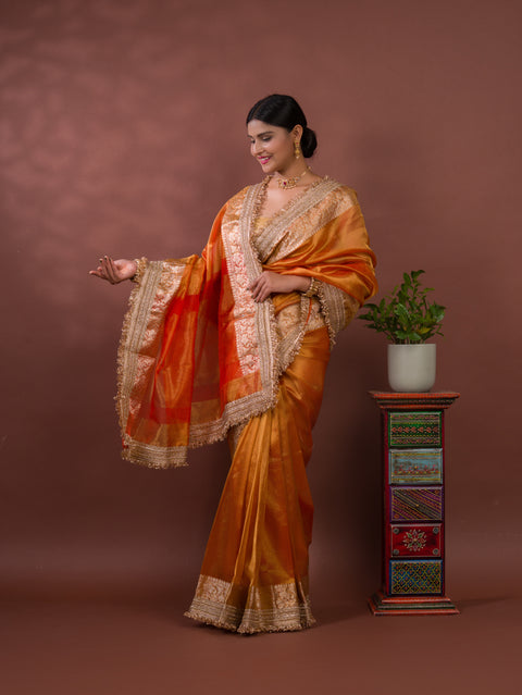 KcPc Pure Banarasi Handloom Heeramandi Look Katan Silk Tissue Fabric Disha Parmar  Inspired Saree  INA