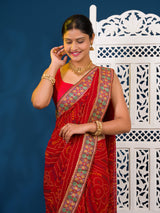 By New Bandhani Saree in Soft Georgette With Festive Wear