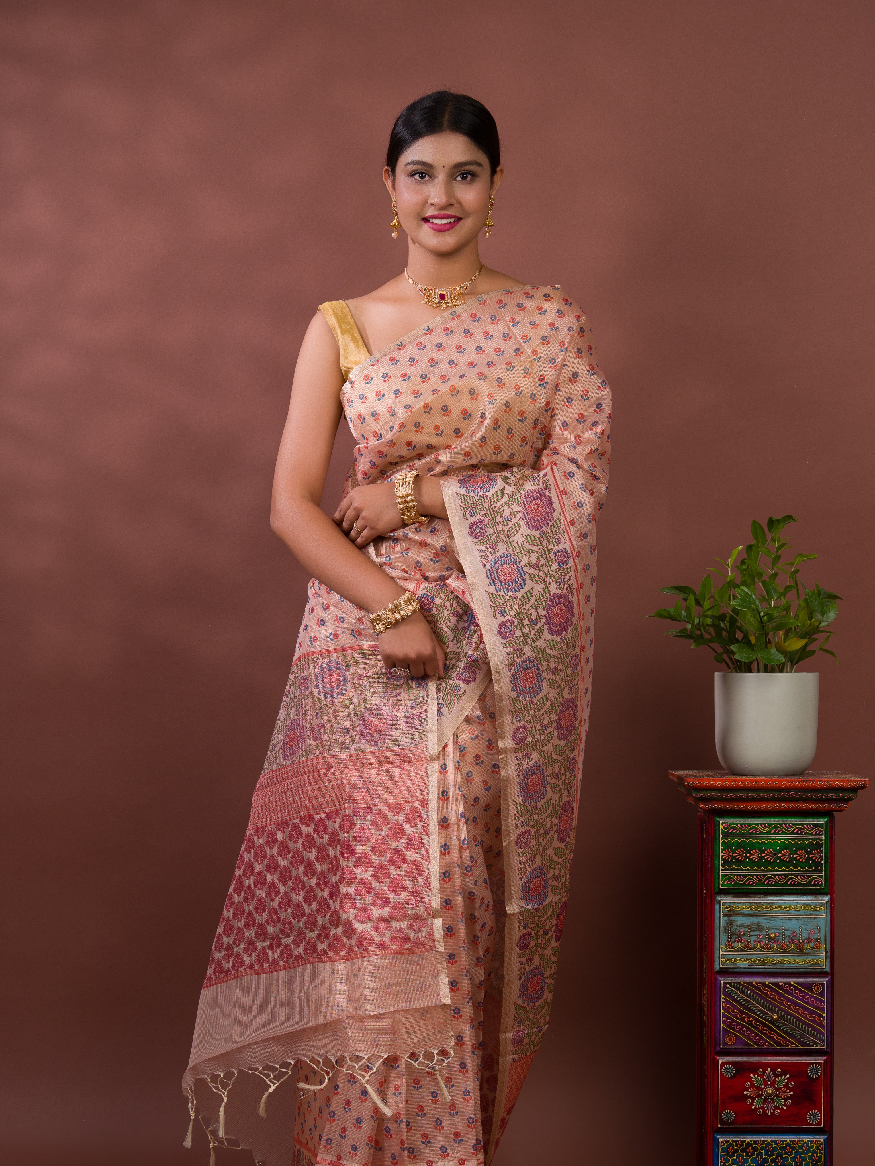  Cotton silk Printed Style Casual Wear Saree under 1500