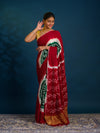 By Festive Wear Modal Silk Bandhani Saree with Random Pallu Weaving