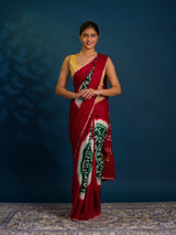 By Festive Wear Modal Silk Bandhani Saree with Random Pallu Weaving