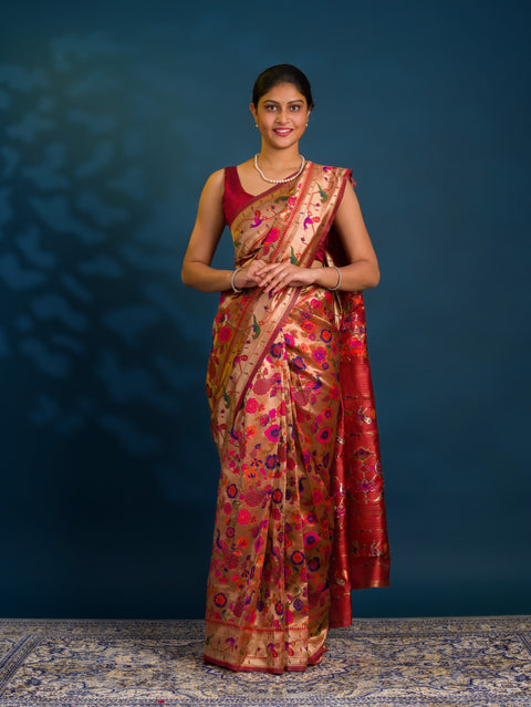 By Kalamkari Saree With Traditional Wear 