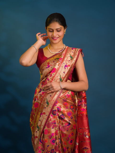 By Kalamkari Saree With Traditional Wear 