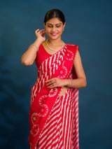 By Leheriya Saree With Exquisite Gotapatti Work