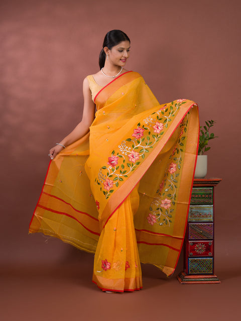 KcPc New Beautiful Kota Doriya Banarasi Style With kashish work Saree SWA