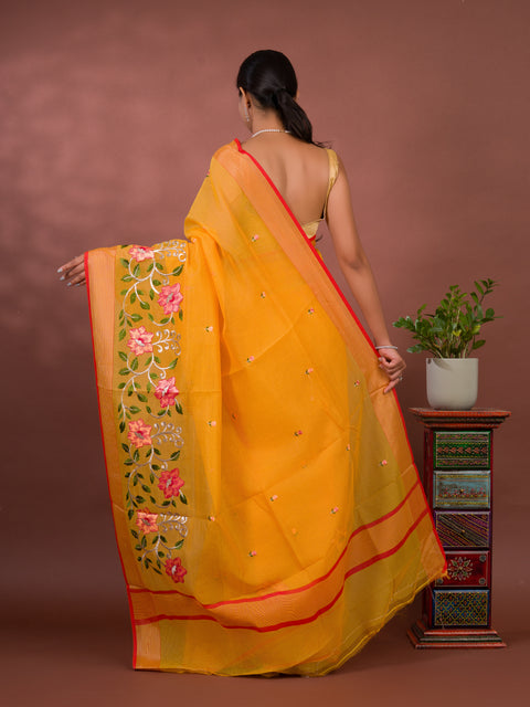 KcPc New Beautiful Kota Doriya Banarasi Style With kashish work Saree SWA