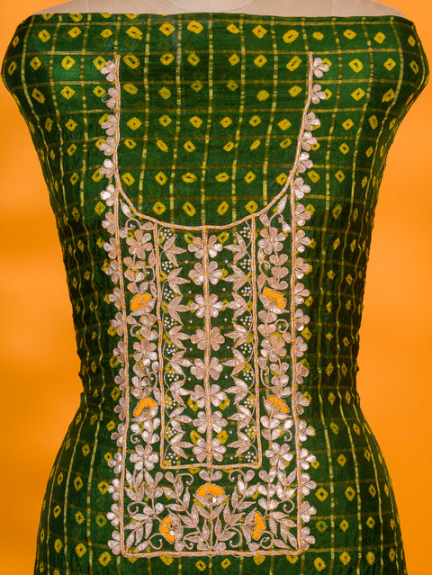 KcPc New Beautiful Bandhani Art Silk Suit with Gota Patti Work Suot KML