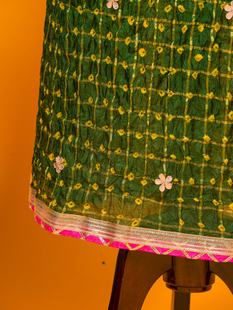 KcPc New Beautiful Bandhani Art Silk Suit with Gota Patti Work Suot KML