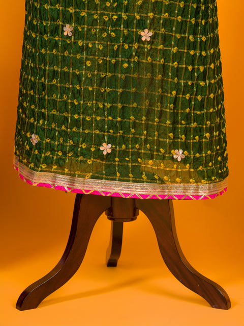 KcPc New Beautiful Bandhani Art Silk Suit with Gota Patti Work Suot KML