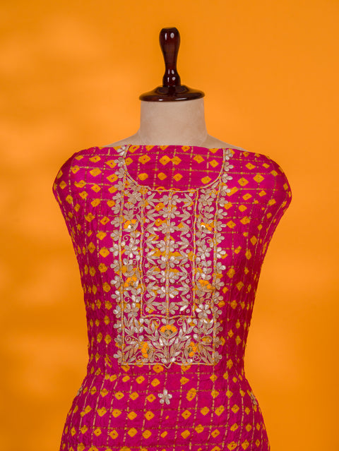 KcPc New Latest Bandhani Art Silk Suit with Gota Patti Work Suit KML