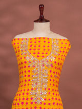 KcPc New Beautiful Bandhani Art Silk Suit with Gota Patti Work Suit KML