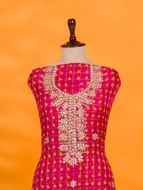 KcPc New Latest Bandhani Art Silk Suit with Gota Patti Work Shit KML