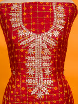 KcPc New Elegant Bandhani Art Silk Suit with Gota Patti Work Suit KML