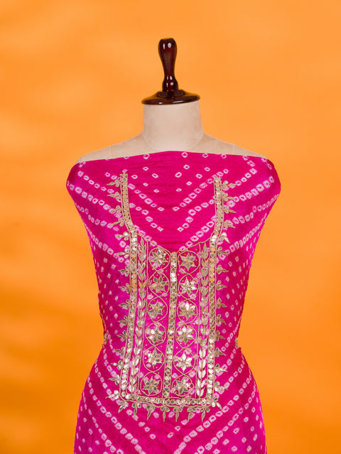 KcPc New Art Silk Bandhani Gotapatti Work Salwar suit  KML