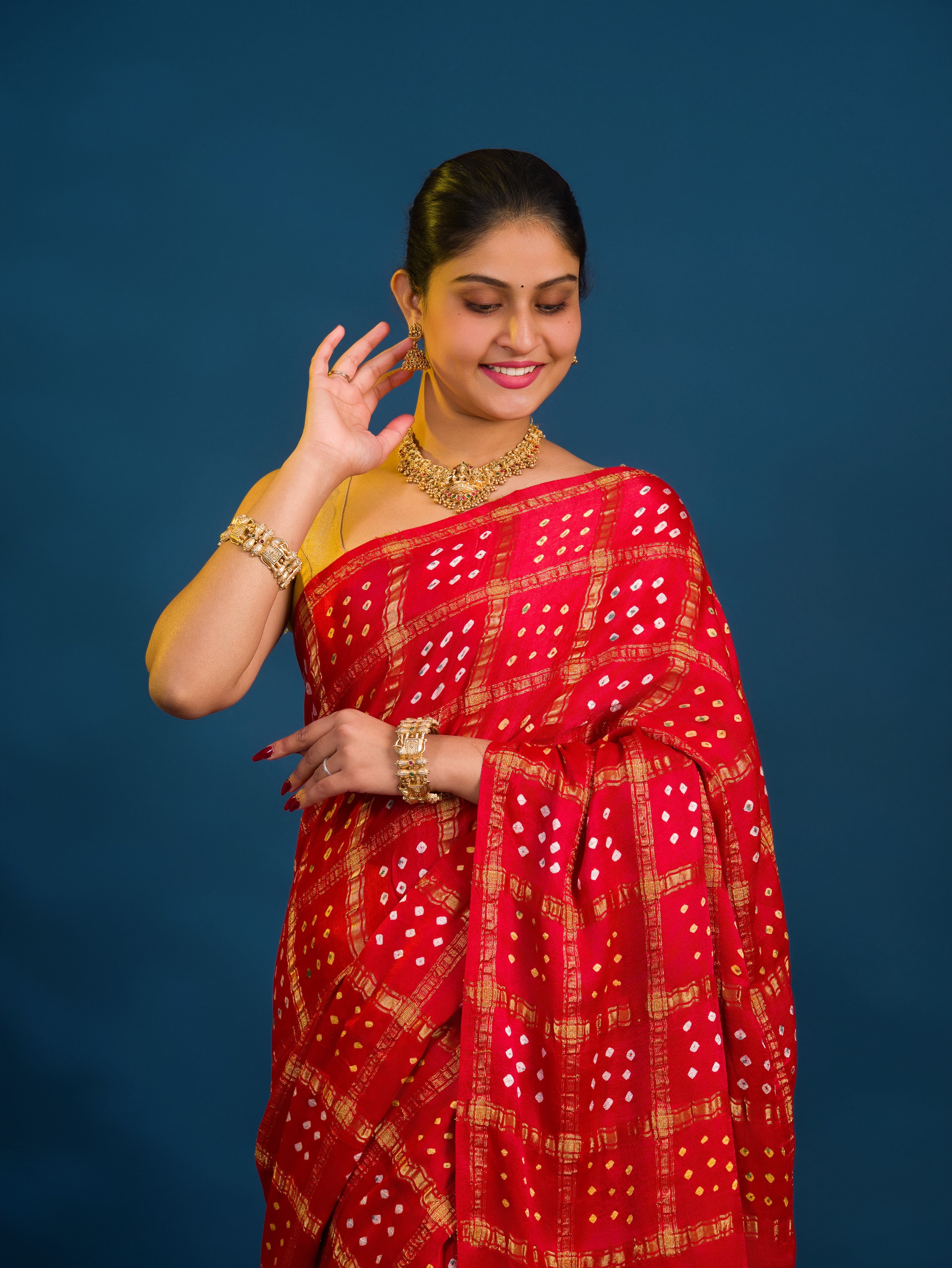 KcPc Traditional Bandhani Saree Crafted in Luxurious Modal Silk Festive Edition PARS