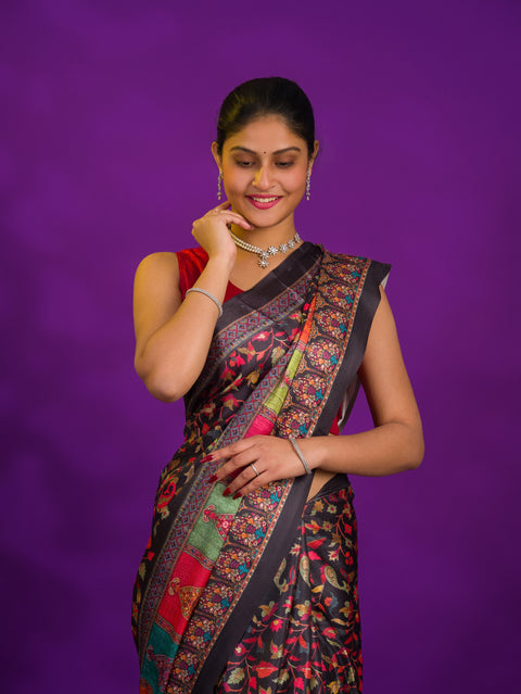 By New Pashmina Soft Silk Pashmina Style With Digital Print Work Saree