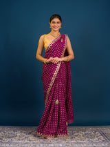 KcPc New Modal silk Bandhani With Kachha Gotapatti work Saree VK