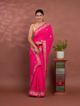 By Latest Leheriya Style With Cutdana Embroidery Work