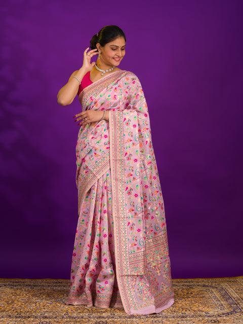 By New Pashmina Cotton Silk Kashmiri Style Party wear Saree