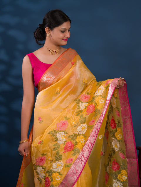 KcPc New Kota Doria Hand Embroidery With Crosia Work Saree  PUSP