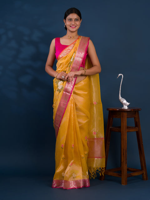 KcPc New Kota Doria Hand Embroidery With Crosia Work Saree  PUSP