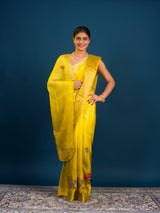 By New Munga Silk Embroidery style With Karosiya Hand Work Saree
