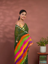 By New Leheriya Style With Gotapatti Work Saree