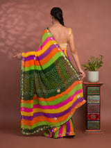 By New Leheriya Style With Gotapatti Work Saree