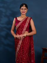  Gaji Silk Bandhej Gotapatti Work Saree