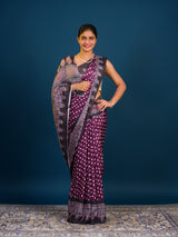 Silk Bandhani in Ajrakh Style With Office Wear Saree